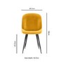 GRADE A1 - Set of 2 Mustard Yellow Velvet Dining Chairs with Black Legs - Jenna