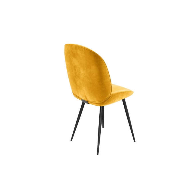 Set of 2 Mustard Yellow Velvet Dining Chairs - Jenna