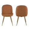 Set of 2 Tan Faux Leather Curved Dining Chairs - Jenna