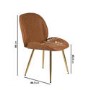 Set of 2 Tan Faux Leather Curved Dining Chairs - Jenna