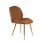 Set of 2 Tan Faux Leather Curved Dining Chairs - Jenna