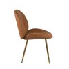 Set of 2 Tan Faux Leather Curved Dining Chairs - Jenna