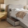 Grey Upholstered Double Bed Frame with Storage – Joanie