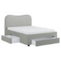 Grey Upholstered Double Bed Frame with Storage – Joanie