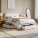 Cream Upholstered Double Bed Frame with Storage Drawers – Joanie