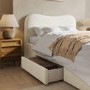 Cream Upholstered Double Bed Frame with Storage Drawers – Joanie