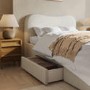 Cream Upholstered Double Bed Frame with Storage – Joanie