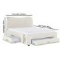 Cream Upholstered Double Bed Frame with Storage Drawers – Joanie