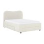 Cream Upholstered Double Bed Frame with Storage Drawers – Joanie