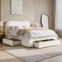 JOA002K Cream Upholstered King Size Bed Frame with Storage Drawers – Joanie