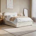 JOA002K Cream Upholstered King Bed Frame with Storage – Joanie