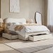 Cream Upholstered King Size Bed Frame with Storage Drawers – Joanie