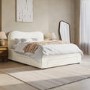 Cream Upholstered King Size Bed Frame with Storage Drawers – Joanie