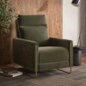 JON001 Olive Green Velvet Electric Recliner Chair with USB - Joni