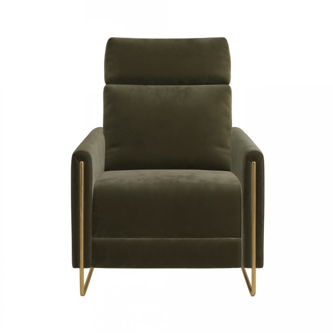 Olive Green Velvet Electric Recliner Armchair - Joni