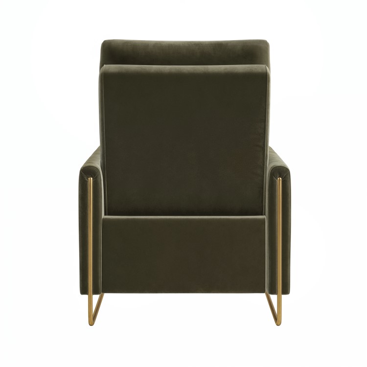 Olive Green Velvet Electric Recliner Armchair - Joni