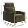 Olive Green Velvet Electric Recliner Armchair - Joni