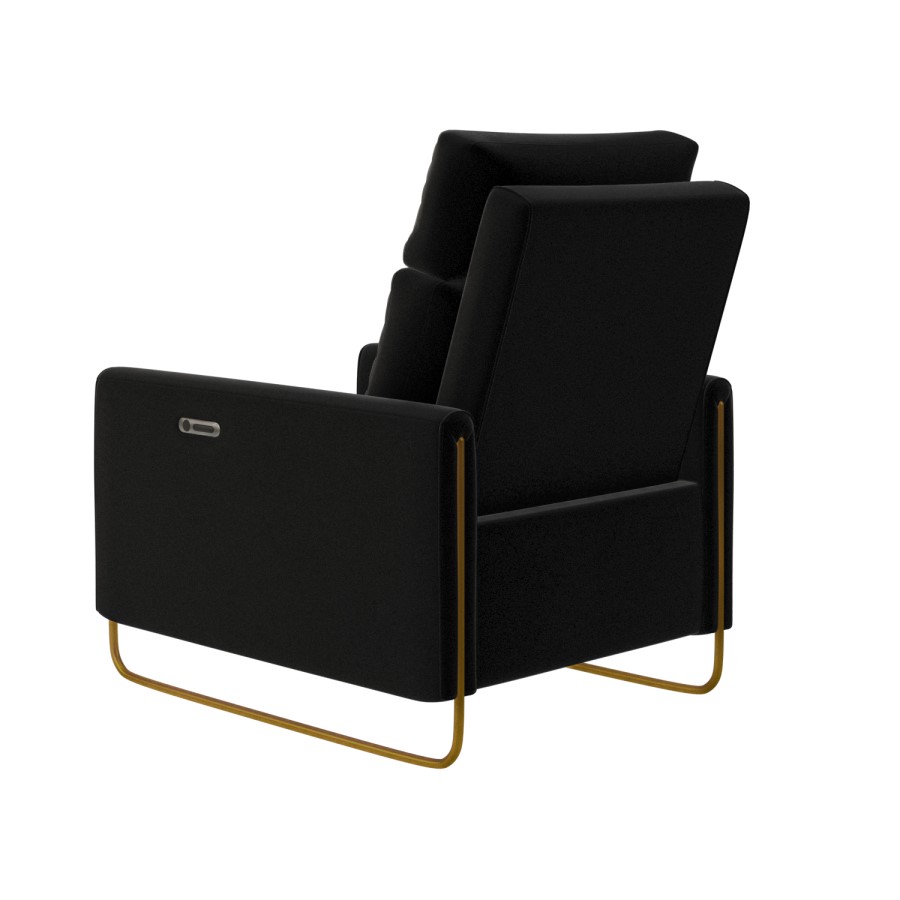 Black Velvet Electric Recliner Chair - Joni