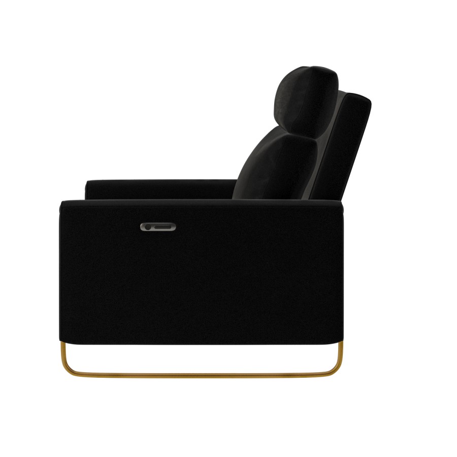 Black Velvet Electric Recliner Chair - Joni