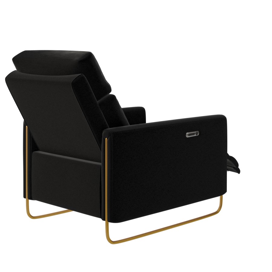 Black Velvet Electric Recliner Chair - Joni