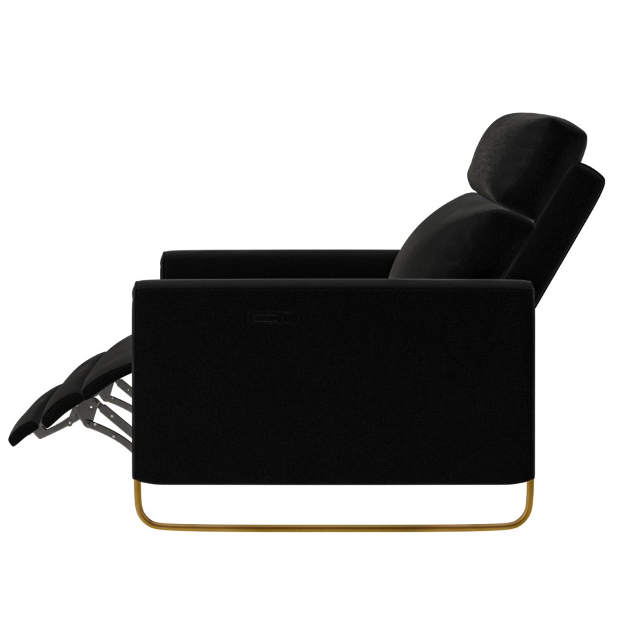 Black Velvet Electric Recliner Chair - Joni