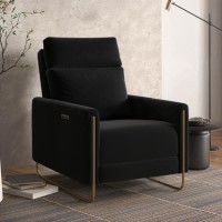 Black Velvet Electric Recliner Chair - Joni