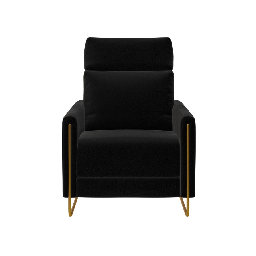 Black Velvet Electric Recliner Chair - Joni