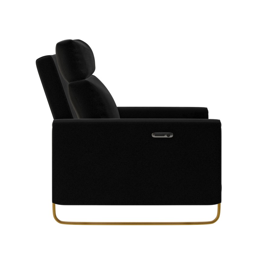 Black Velvet Electric Recliner Chair - Joni