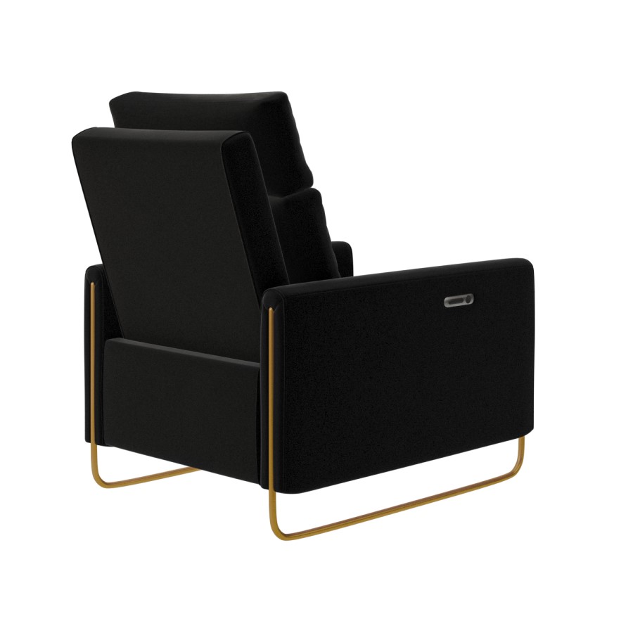 Black Velvet Electric Recliner Chair - Joni