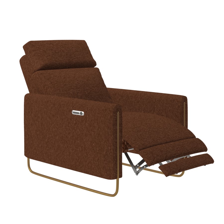 Brown Chenille Electric Recliner Chair - Joni