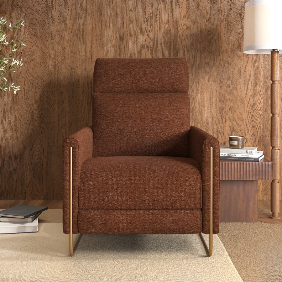 Brown Chenille Electric Recliner Chair - Joni