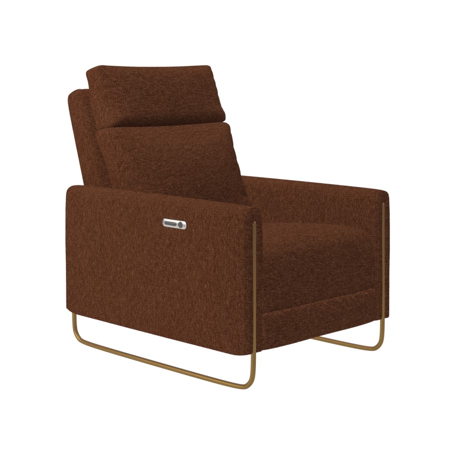 Brown Chenille Electric Recliner Chair - Joni