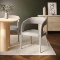 JSE001 Beige Real Leather Dining Chair - Josie
