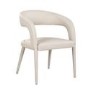 Beige Real Leather Dining Chair - Josie