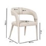 Beige Real Leather Dining Chair - Josie