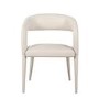 Beige Real Leather Dining Chair - Josie