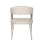 Beige Real Leather Dining Chair - Josie