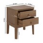 Solid Wood 2 Drawer Bedside Table - Josephine