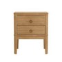 Solid Light Wood 2 Drawer Bedside Table - Josephine