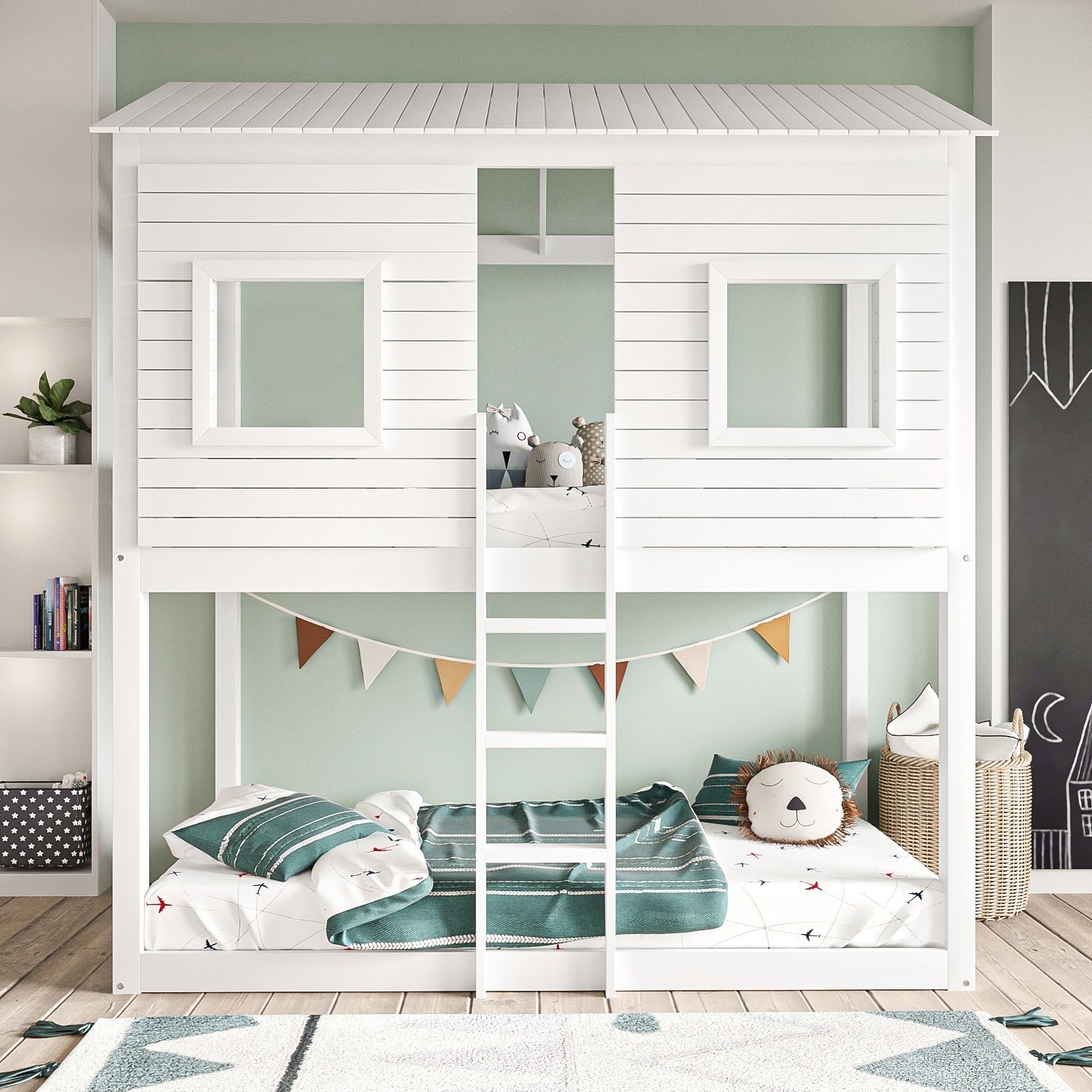 Photo of House bunk bed in white - jasper
