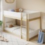 White and Oak Low Wooden Bunk Bed - Jesse