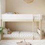 White and Oak Low Wooden Bunk Bed - Jesse