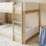 White and Oak Low Wooden Bunk Bed - Jesse