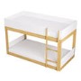 White and Oak Low Wooden Bunk Bed - Jesse