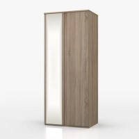 Avenue 2 Door Wardrobe with Mirror in Truffle Brown Oak