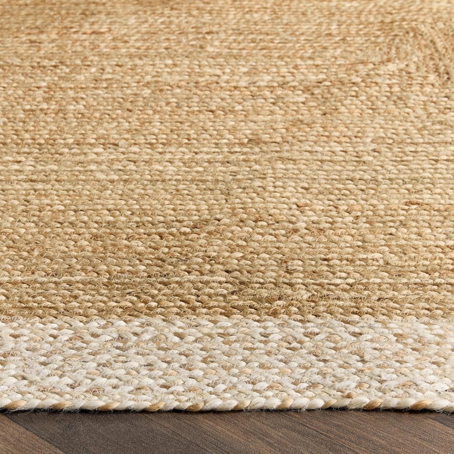 Natural Jute Runner Rug with White Border - 200 x 67 cm - Origins