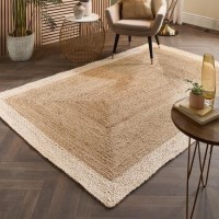 Natural Jute Rug with White Border - 230 x 160 cm - Origins