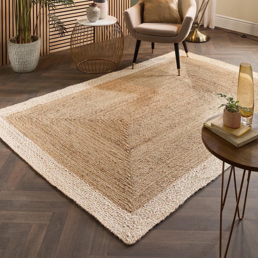 Natural Jute Rug with White Border - 230 x 160 cm - Origins