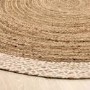 Natural Jute Round Rug with White Border - 150 x 150 cm - Origins