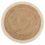 Natural Jute Round Rug with White Border - 150 x 150 cm - Origins